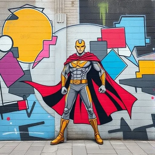 Abstract, hyper-realistic macro shot of vibrant, layered graffiti paint on a weathered concrete wall.